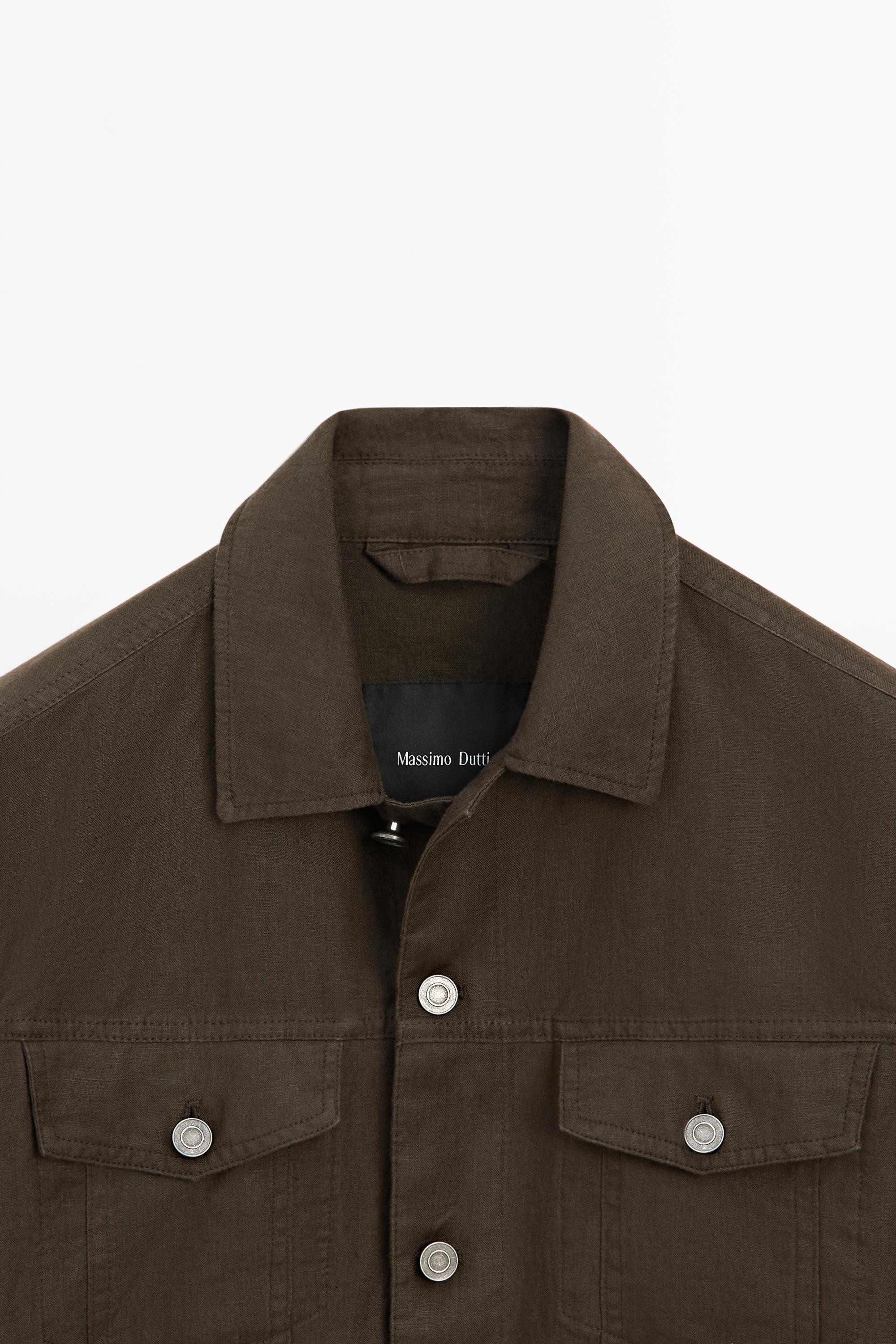 100% linen cardigan with pocket details